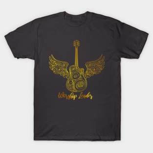 Worship leader - Golden Guitar with Wings T-Shirt